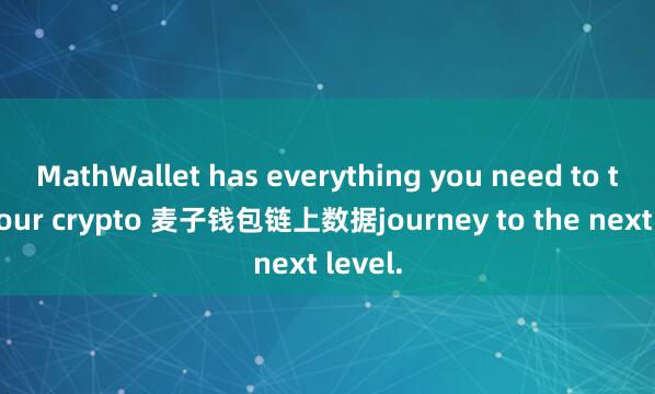 MathWallet has everything you need to take your crypto 麦子钱包链上数据journey to the next level.