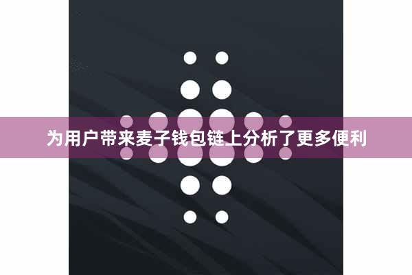 为用户带来麦子钱包链上分析了更多便利