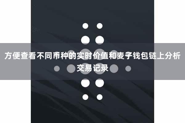 方便查看不同币种的实时价值和麦子钱包链上分析交易记录